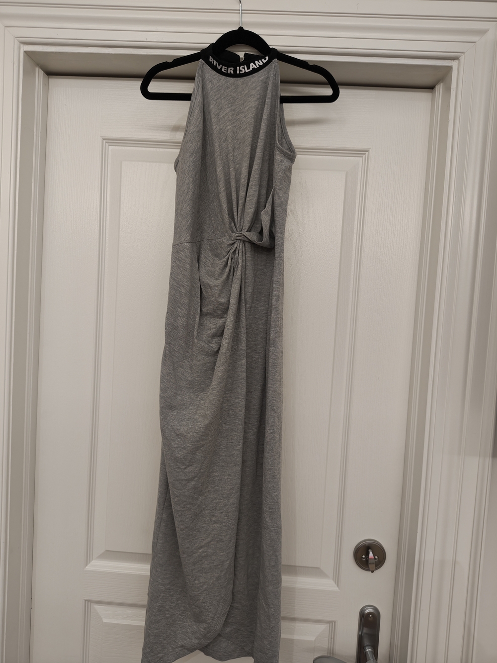 River Island Grey Knot-Detail Maxi Dress